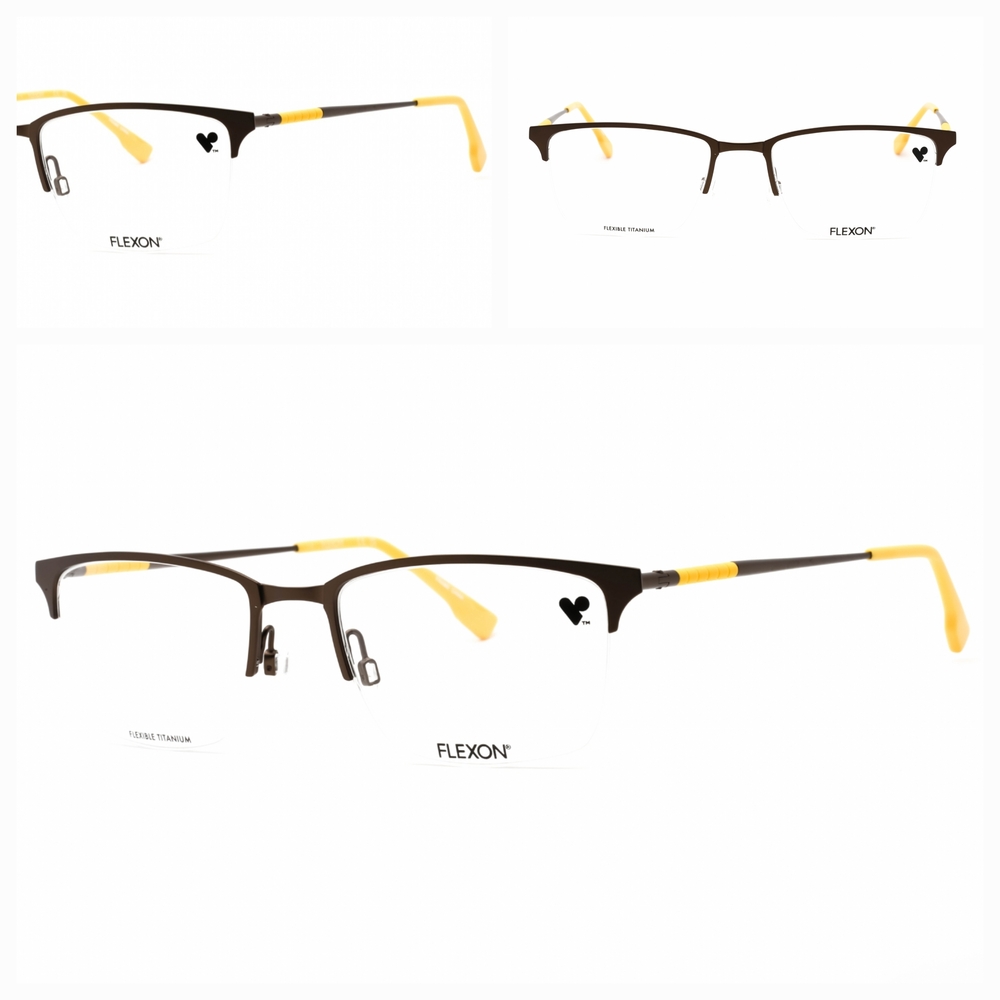 Flexon Matte and Yellow, Rectangular Eyeglasses